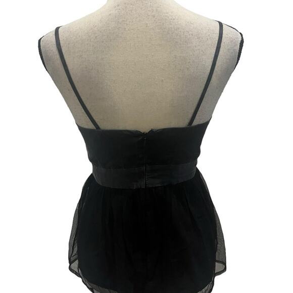 VTG French Connection Gothic Black & Purple Silk Blend Babydoll Cami Top Size 8 - Picture 6 of 8